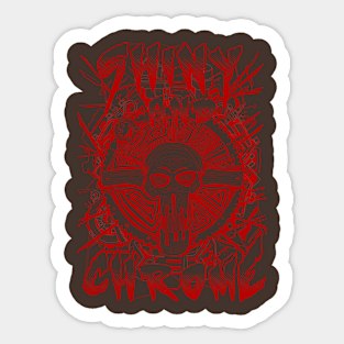 Shiny and Chrome (red ink) Sticker